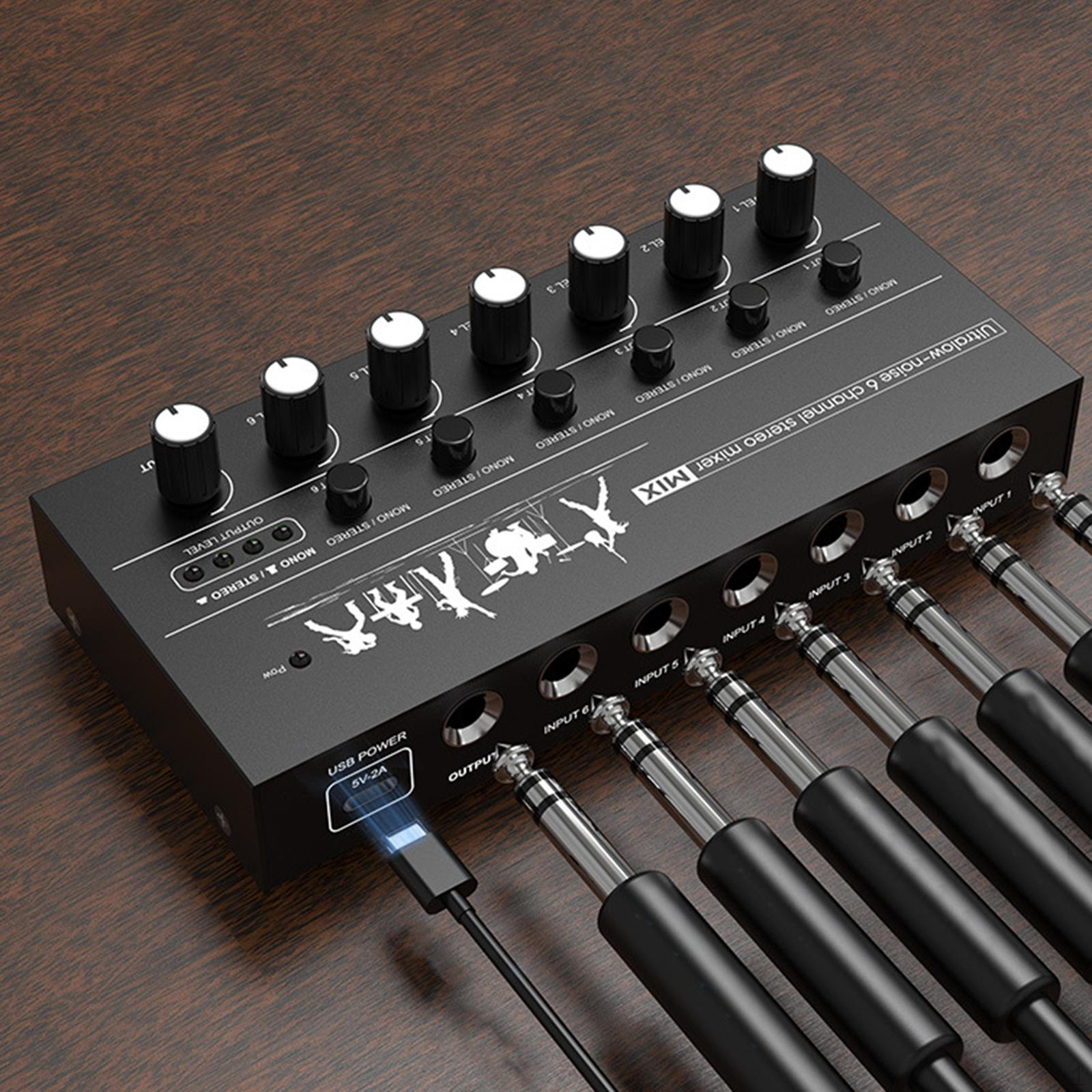 

Линейный микшер Аудио DC5V Портативный Компактный Выход и Вход Низкий Уровень Шума для Усилителя Телефона Гитары 6 Channel