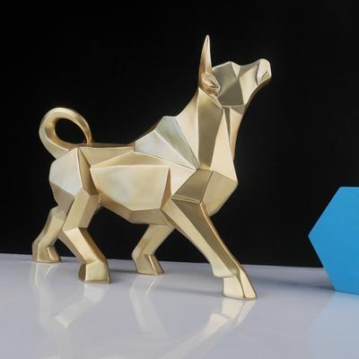 Geometric Resin Cow Statue, Animal Sculpture, Home Decoration, Lucky Cow Statue, Living Room Entrance, Office Desktop Decoration