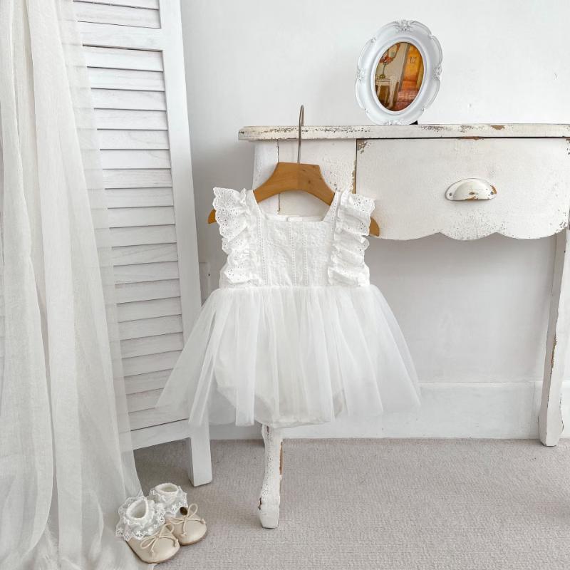 Baby Girl Summer Sleeveless Mesh Romper Dress