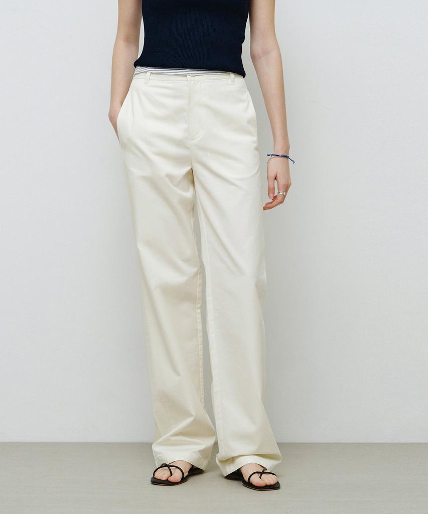 MONGDOL Button Pocket Straight Pants Ecru Mdpt078Ecru