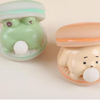 Interactive Squeeze Toy Macaron Hamburger Bubble Popper Stress Relief Toy For Adults Kids Desk Decors