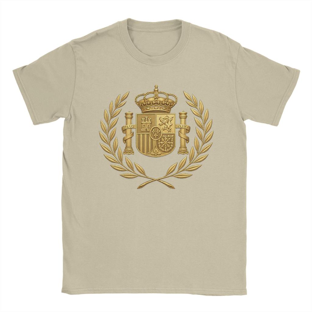 Stemma di Spagna Emblema Spagnolo Espania T-shirt Estiva 100% Cotone T-shirt Unisex alla Moda Maglietta Larga Manica Corta