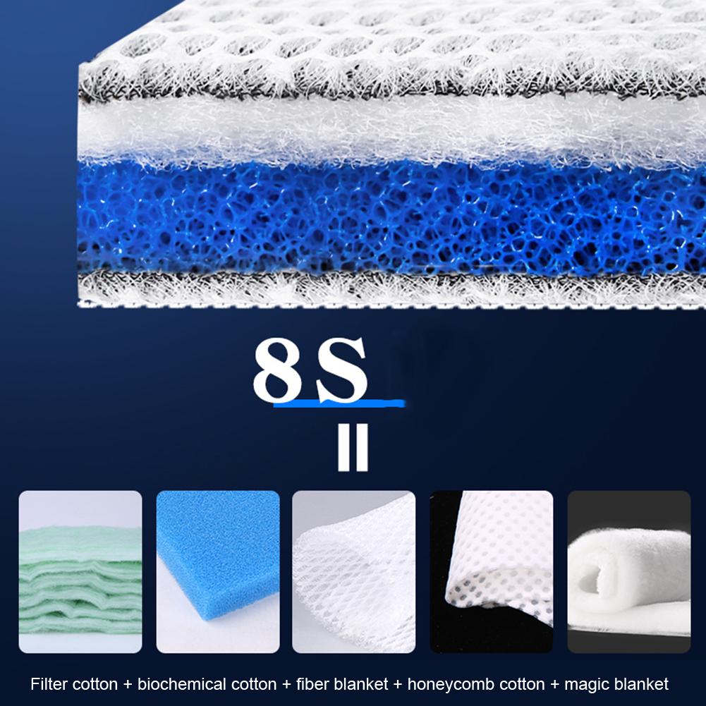 6d 8s Aquarium Biochemical Purification Filter  Cotton Honeycomb Hole Design Strong Water Permeability Glue-free Filter Accessories