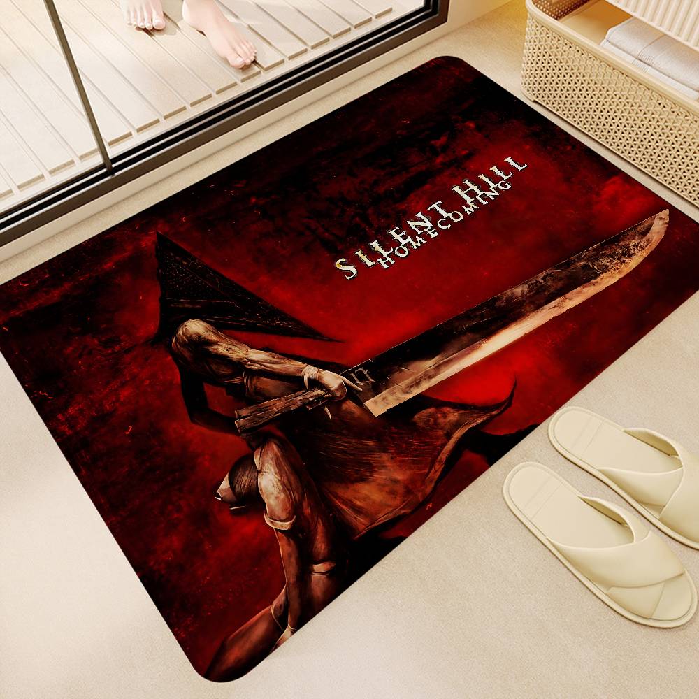 Horror Game S-Silent H-Hill Entrance Door Mat Washable Non-Slip Living Room Sofa Chairs Area Mat Kitchen Welcome Doormat