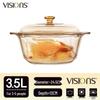 Corning VISIONS Crystal Diamond Amber Glass Pot