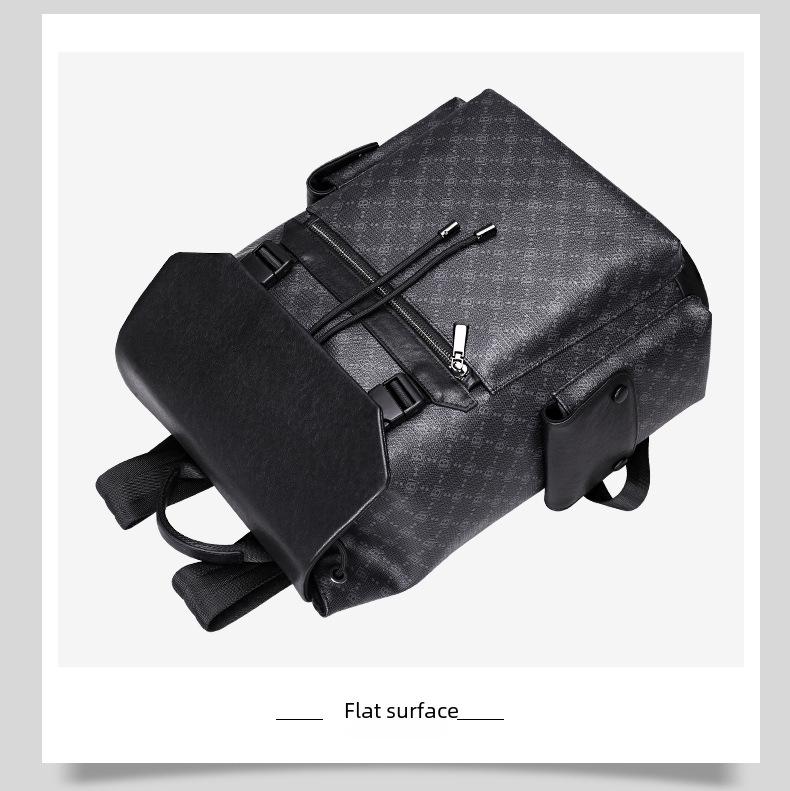 Trendiger Herren-Rucksack aus echtem Leder mit großem Fassungsvermögen für 15,6-Zoll-Laptops – Modisches, bedrucktes Design für Schule und Reisen