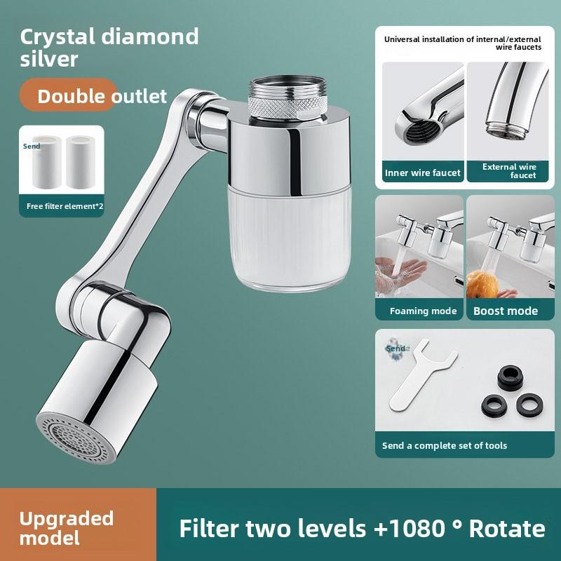 Filtr mechanického ramene, Univerzální baterie, Otočná vodní tryska, Perlátor, Prodlužovací zařízení umyvadla, Zázrak odolný proti stříkání