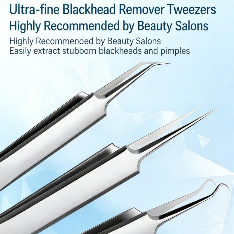 Professional Stainless Steel Blackhead Extractor Set Of 7 Pieces For Deep Pore Cleaning And Skin Cares