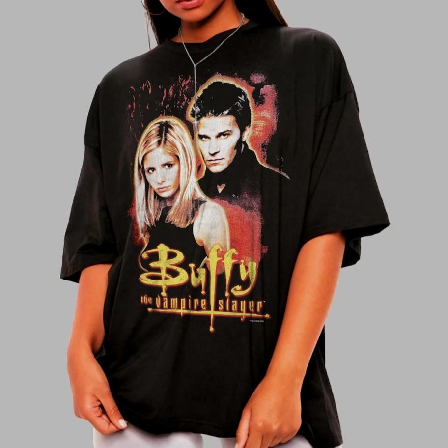 Buffys The Vampires Slayers Spike T Shirts Tee Womens Unisex Cotton Summer Harajuku Oversized Novelty Perfect for Buffys Lovers