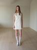 BEIRUT Stitch Satin Mini Dress (White)