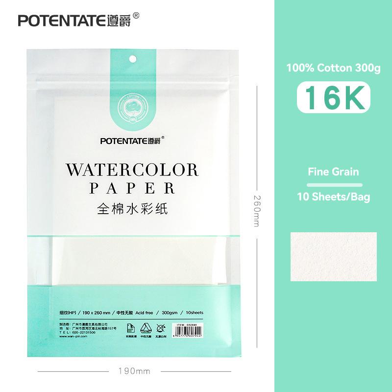 300g Cotton Watercolor Paper 8k/16k/32k Fine/Medium/Coarse Texture for Oil Stick Color Pencil Sketch Watercolor Gouache Postcard