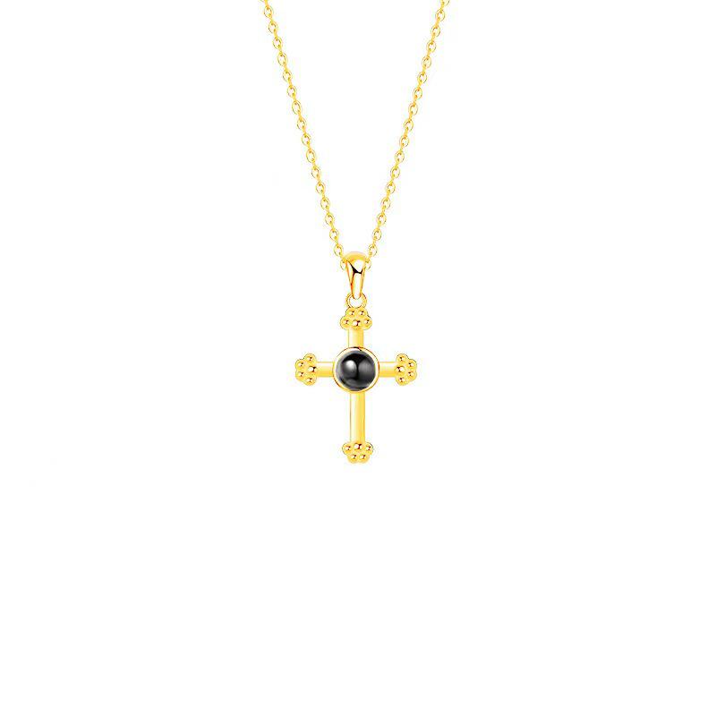 Multilingual Projection Necklace: Customizable Titanium Steel, Non-Fading, with Color Photo Engravings