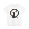 Black Cat Stars Galaxies Women’s Oversized Butterfly Graphic Tee Boho Trendy Tee