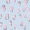 24pcs Flesh-colored Nail Plate Silver Head Square Short Imitation Nail French Fake Nail Tips