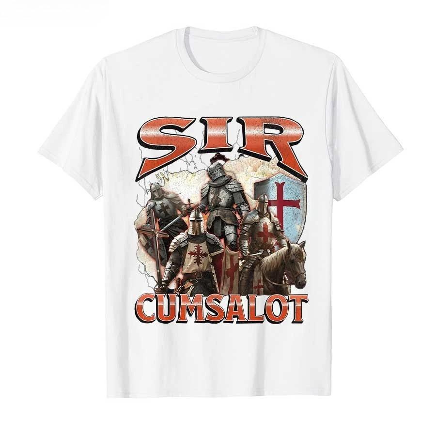 Sir Cumsalot Funny Offensive Knight Meme Bootleg Graphic Tshirt For Unisex Unisex T Shirts Short Sleeve Tops P884