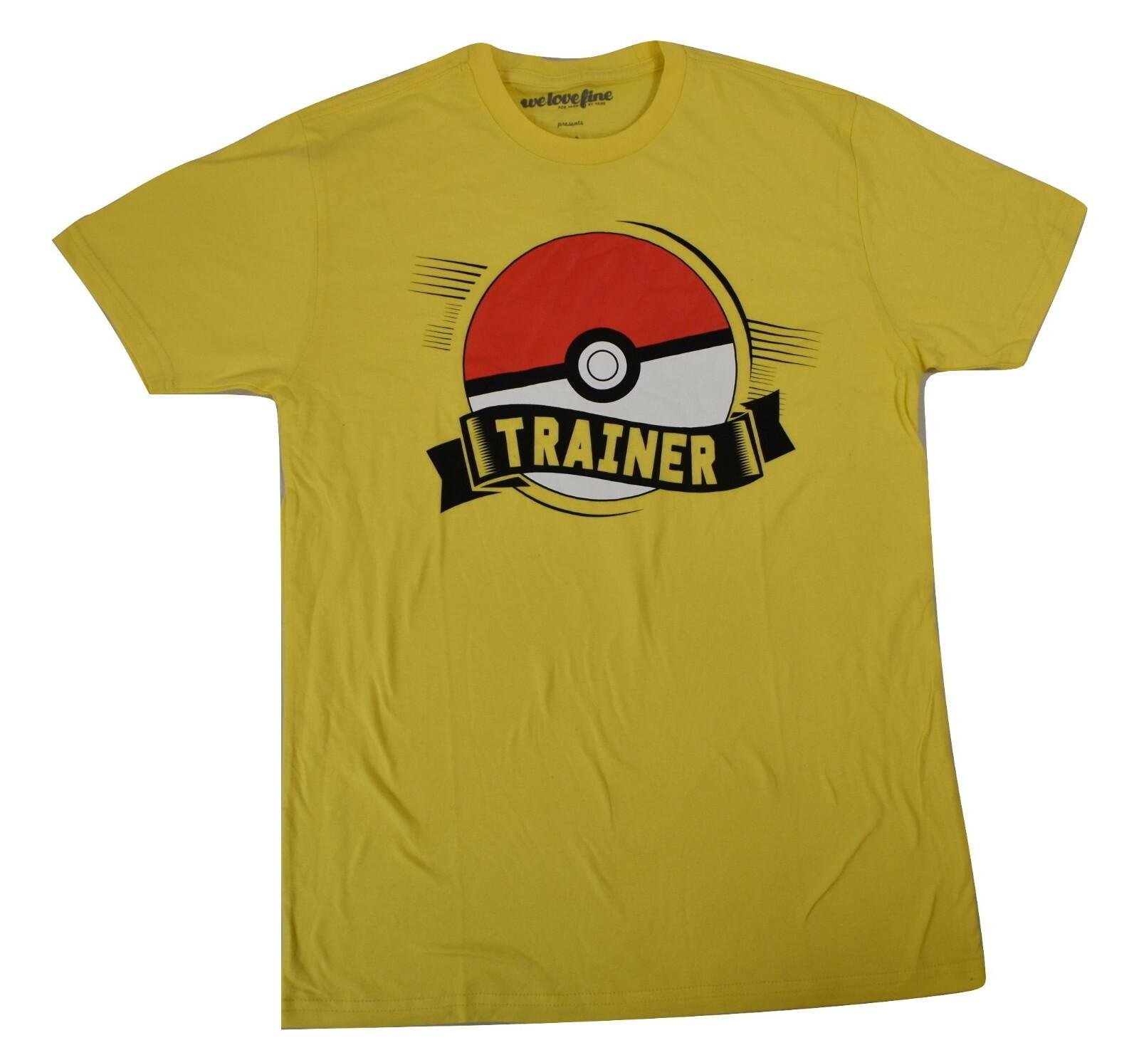 Pokemon Mens Yellow Trainer Ball Tee Shirt New M XXL