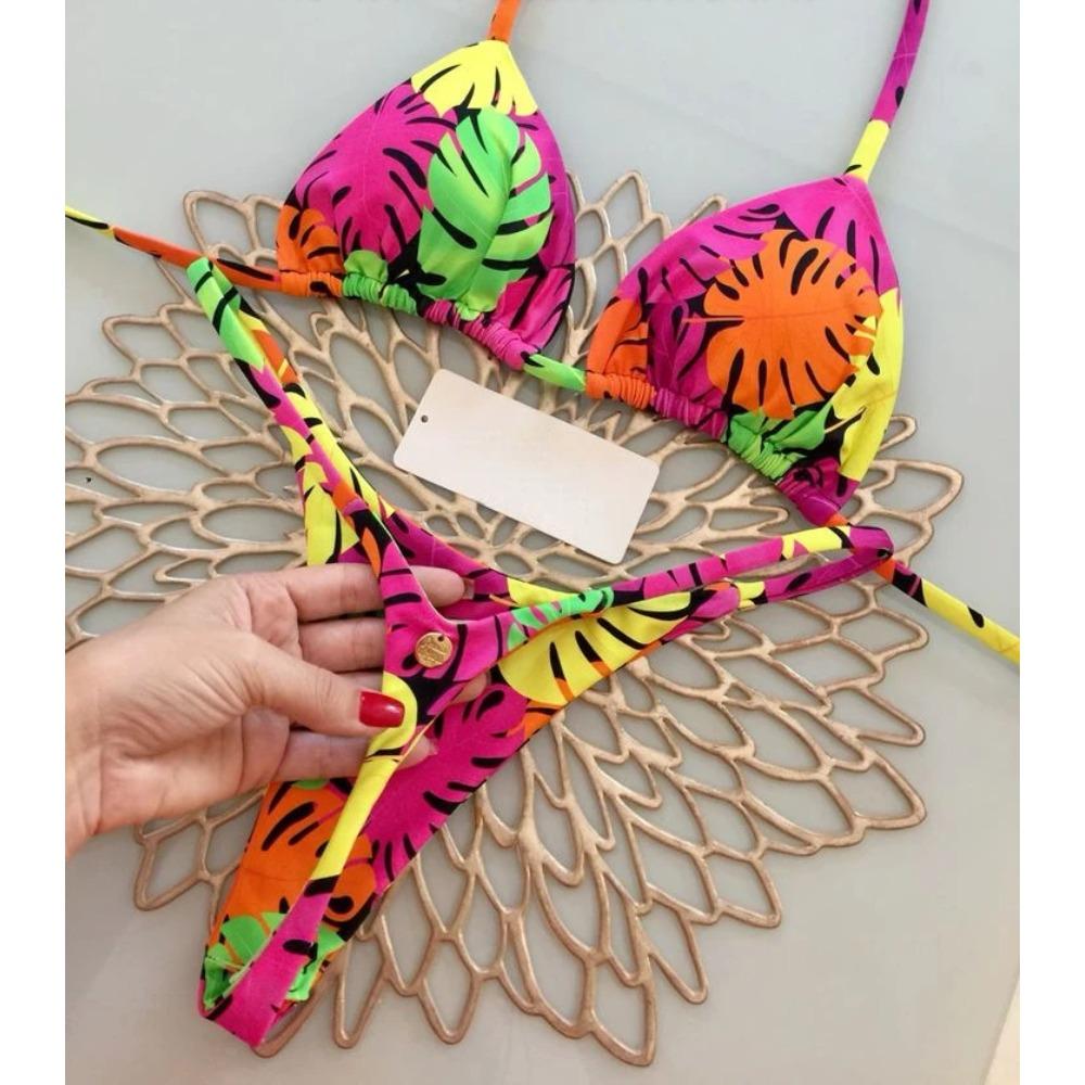 

Сексуальный купальник-бикини с леопардовым принтом и бандажной отделкой, треугольный купальник, купальник пуш-ап, пляжный купальник с завязками, летний пляжный наряд, купальник-стринги L