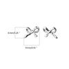 Bowknot Stud Earrings for Women Fashion Jewelry Mini Ear Studs Silver Color Stud