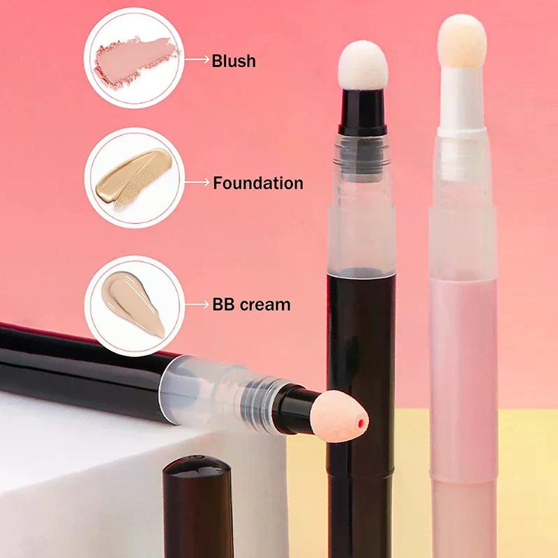 1 Stück 3ml Leerer Dreh-Kosmetikstift - Schwammspitze Lippenstift-Tiegel Foundation Concealer Spender Nachfüllbarer Make-up-Behälter