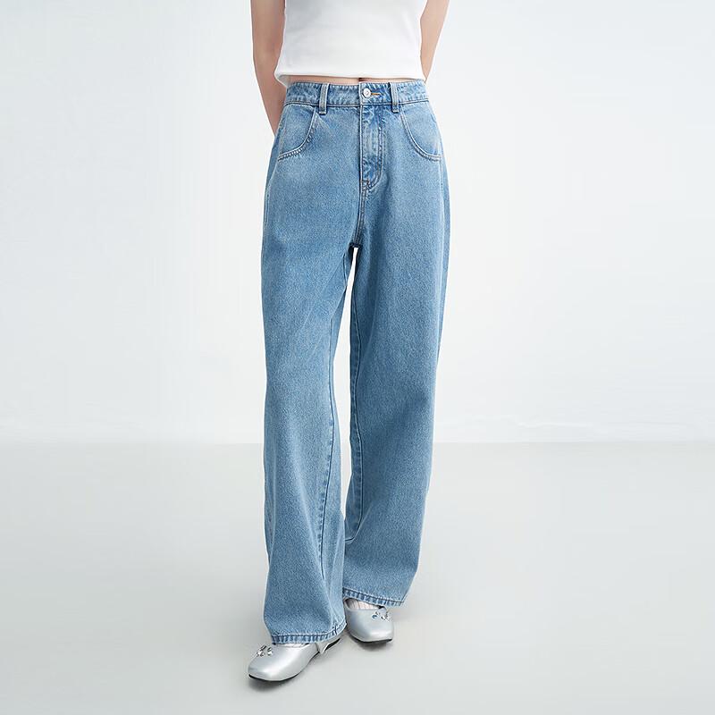 

Ledin Relaxed Wide-Leg Slit-Detail High-Waist Denim Jeans L