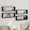 vidaXL Wandregale 4 Stk. Schwarz Eichen-Optik 80 X 15 X 26 Cm