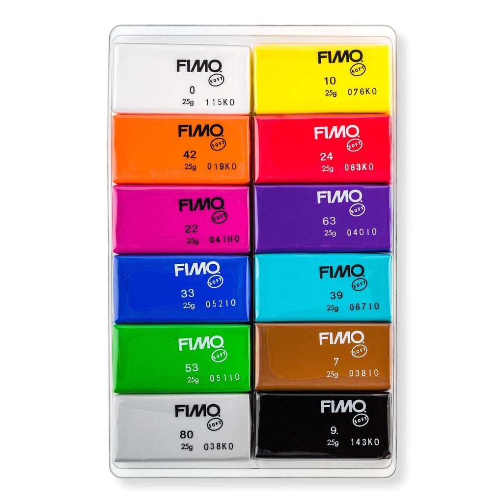Pâte polymère souple STAEDTLER Fimo Professional, paquet de 12 - Basic - 8023C121
