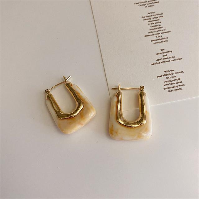 Colorful Clear Resin Acrylic Drop Earrings For Women Geometric Hollow Statement Drop Earrings Girls Fashion Jewelry Gift