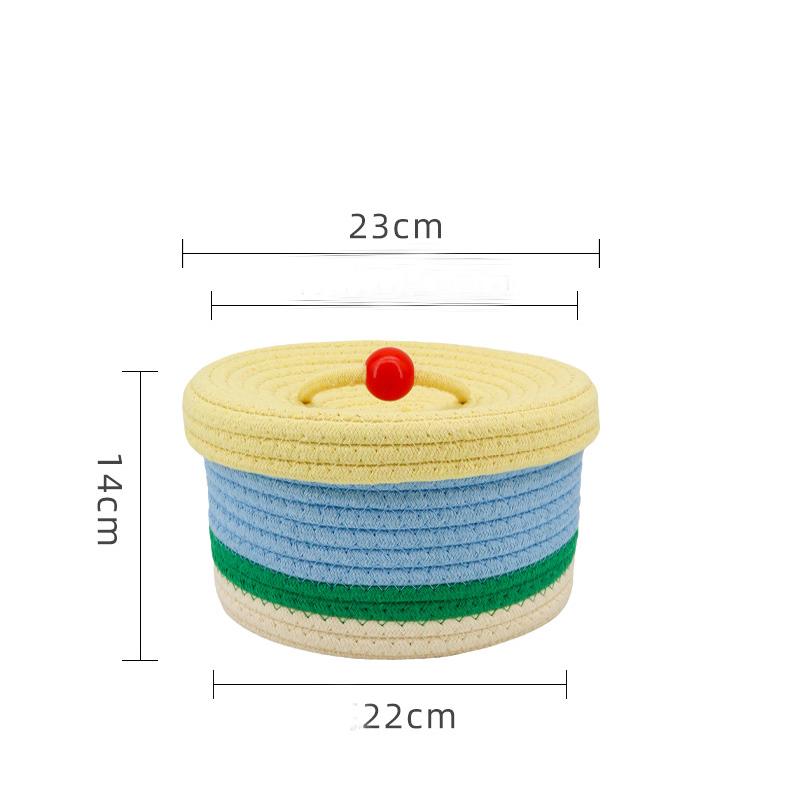 Colourful Handwoven Basket Cosmetic Storage Bag  Sundries Toy Sundries Organizer Desk Decor