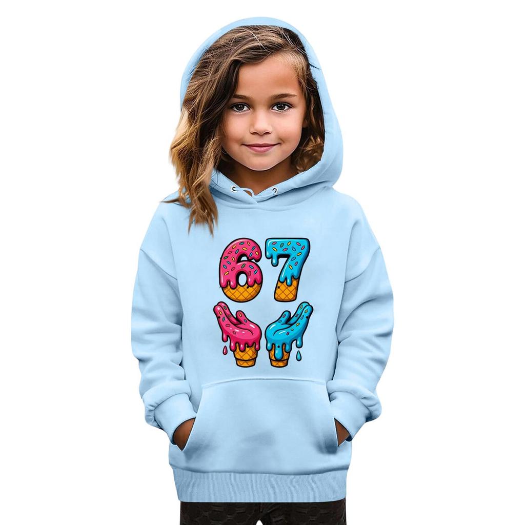 Dětská móda Tištěný pulovr Ležérní top s dlouhým rukávem a kulatým výstřihem