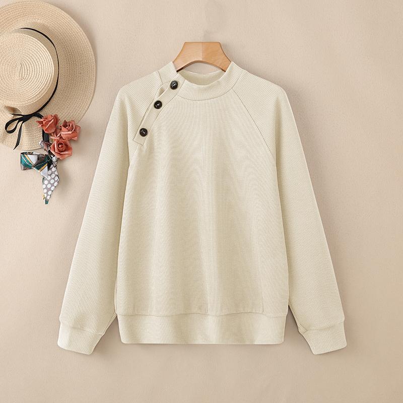 

ZANZEA Women Casual Round Neck Solid Color Long Sleeve Blouse 2XL абрикосовий