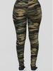 Spring and Fall Ladies Fashion Milk Silk Camouflage Printed Pants with Tight Leggings High Stretch Slim Nine-point Pants