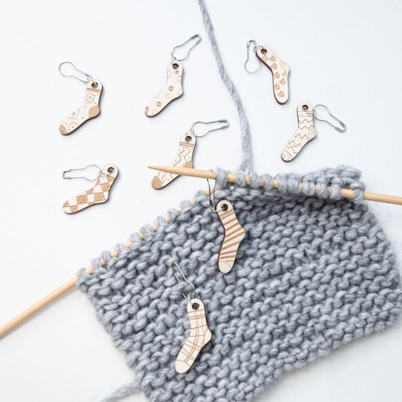 Holz Anhänger Strickmaschenmarkierer Holz Häkelnadelverschluss Für DIY Bastelmarkierer