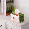 Christmas Tissue Box Cover, Cute Santa Snowman Felt Tissue Holder, Xmas Decorative Napkin Box Cover for Home Table Decor