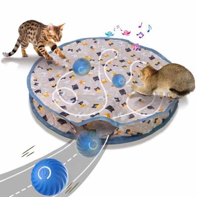 Electric Cat Toys, Hide and Seek Kitten Toy, Chirping & Motion Activated Interactive Cat Toys, Cats Hiding Cover Exercise Toy