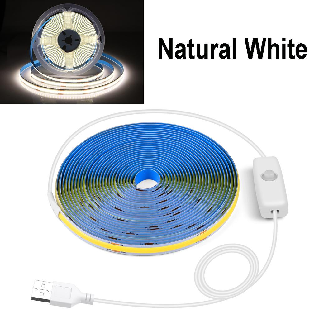 Push Button Switch Control USB LED Strips Lamp 1m 2m 3m 4m 5m TV Backgrount Lighting Luz COB LED Light for Home Room Decoration