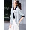 Women's Contrast Stitching Loose Thin Shirt Jacket