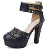Fashion Red Platform High Heels Women's Sandals Summer Shoes 2025 Strap Black White Pumps Wedding Dance Party Shoes Large Size