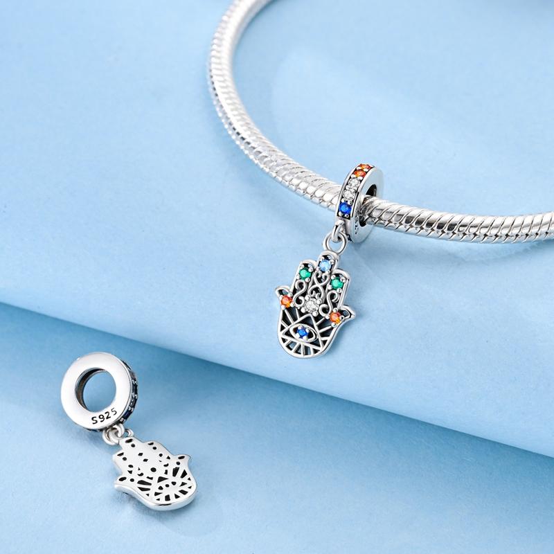 Charms Original Copper Colored Zircon Hand Pendant Beads Fit Bracelet Women Jewelry Diy Fine Gift Accessory