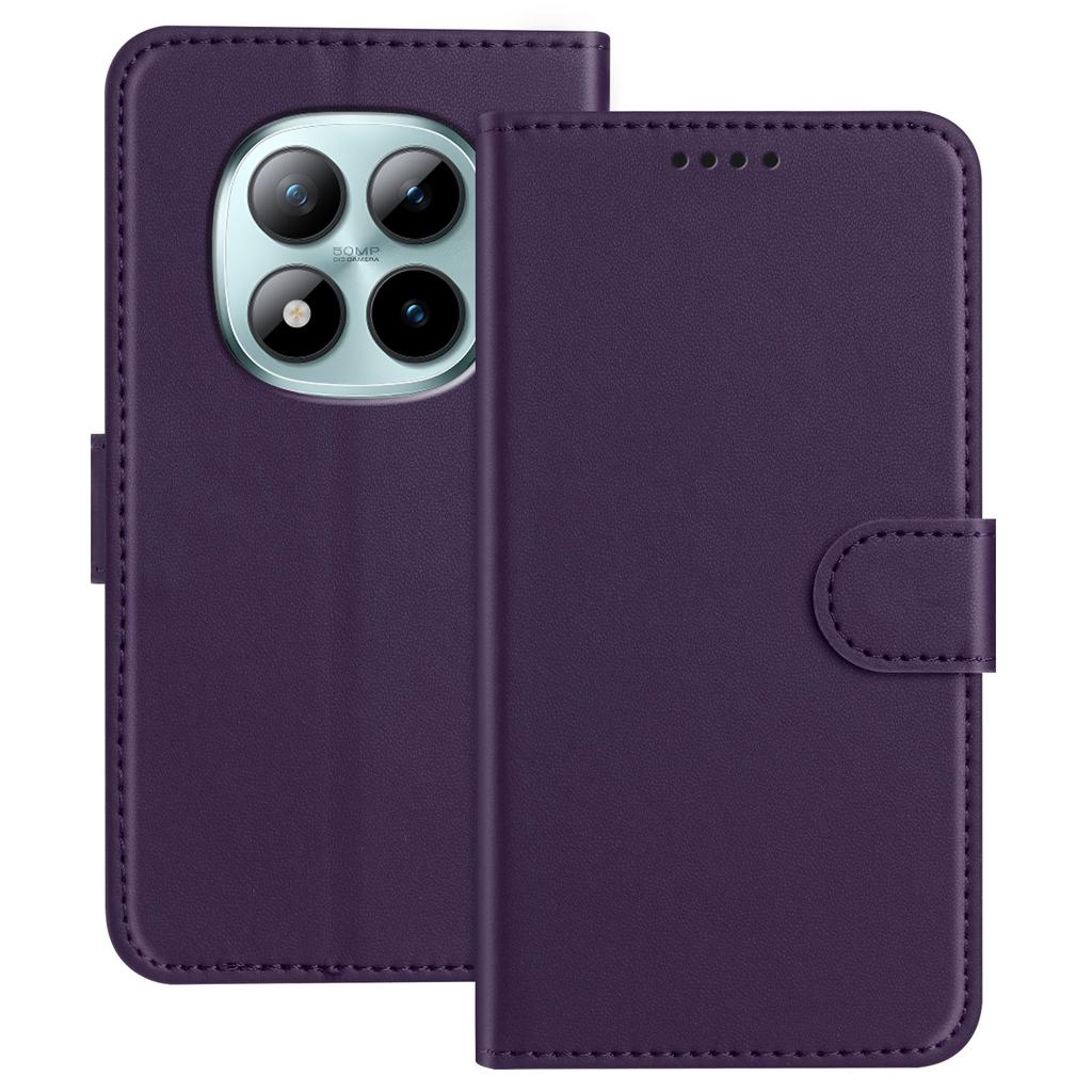For Xiaomi Redmi Note 15 Pro+ 5G Leather Case Wallet Stand Solid Color Anti Drop Phone Cover