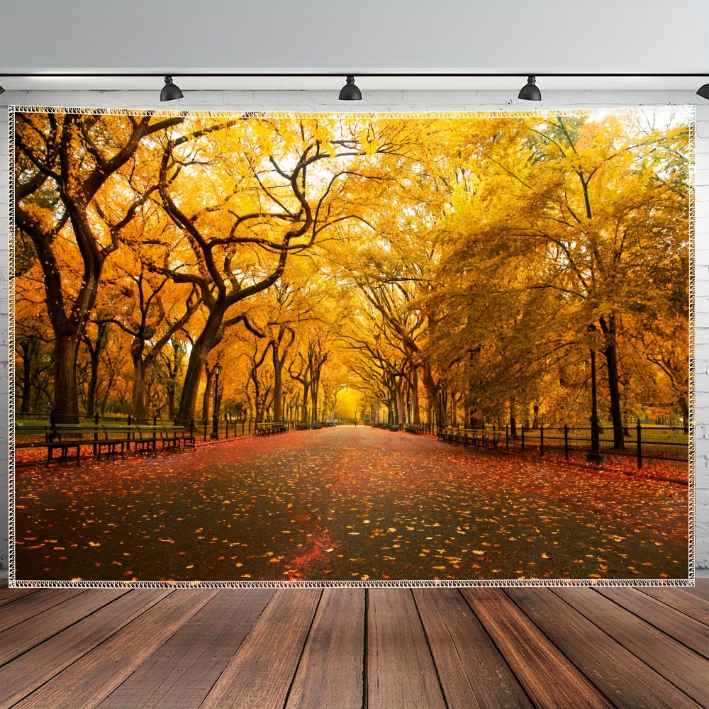 

Golden Autumn Path Tapestry Vibrant Fall Landscape Wall Art Large Decor for Living Room or Bedroom Bring Warmth to Your Space 74x94cm(29x37in)