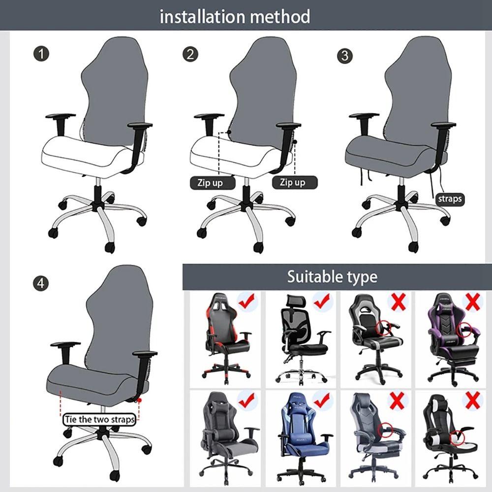 1Pcs Elastic Stretch Chair Cover Set Fleece Jacquard Dustproof Gaming Chair Covers Universal with Armrest Cover