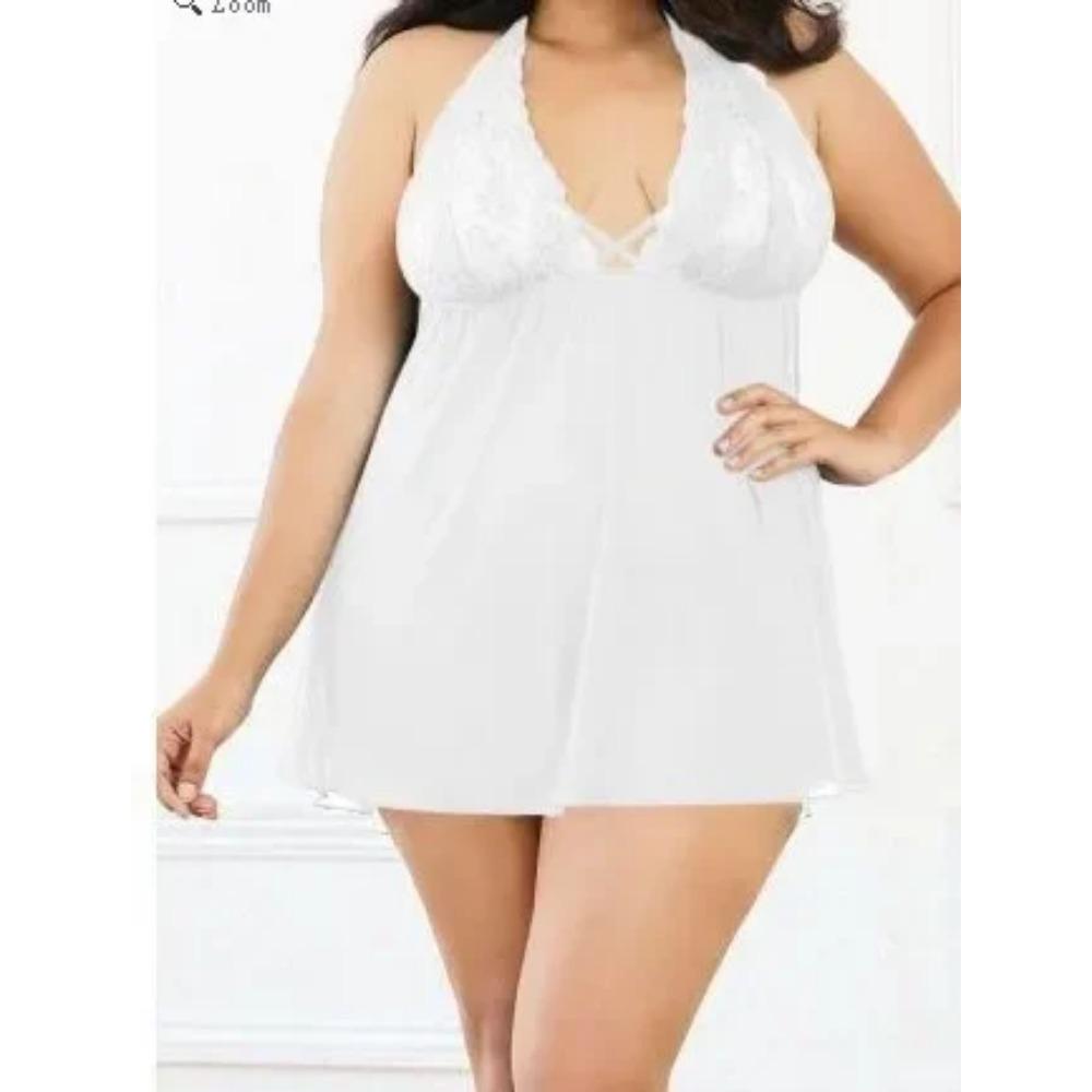 Sexy Clothes for Women Lingerie Lace See Through Nightdress Babydoll Porno Deep V Mesh Dress Panties Underwear Erotic Clothing