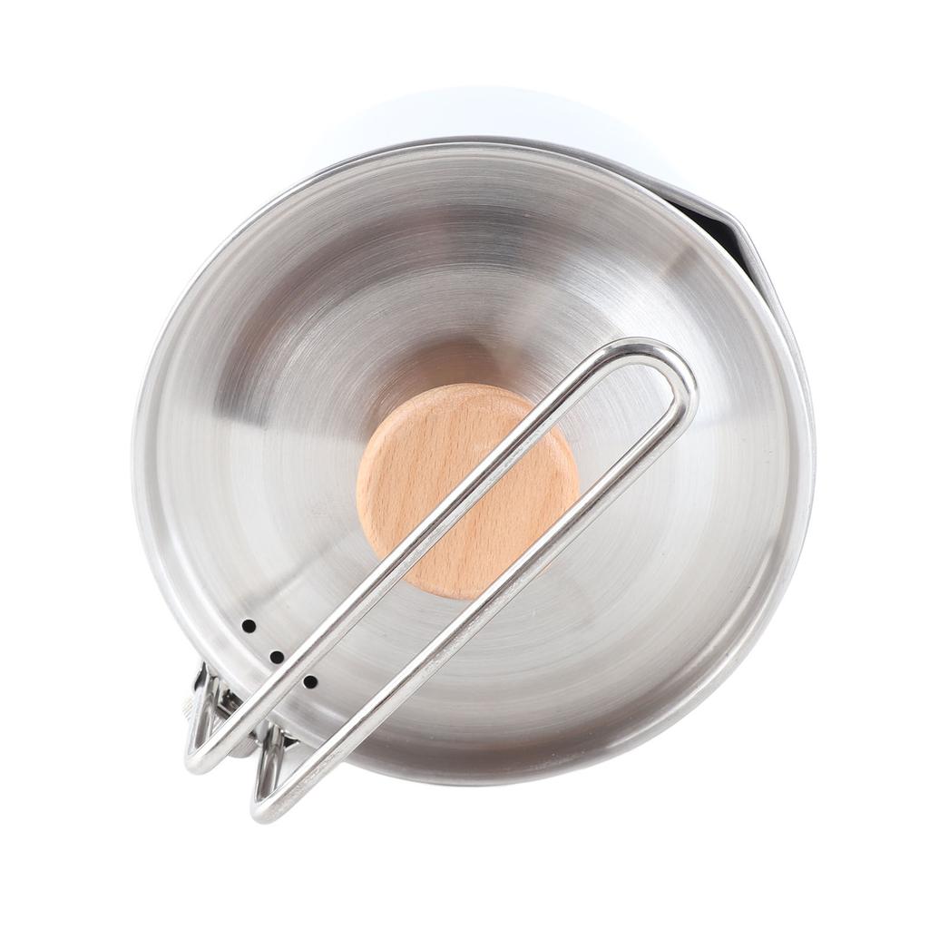 304 Edelstahl Campingtopf Tragbarer Faltbarer Outdoor Campingtopf mit Deckel für Picknick