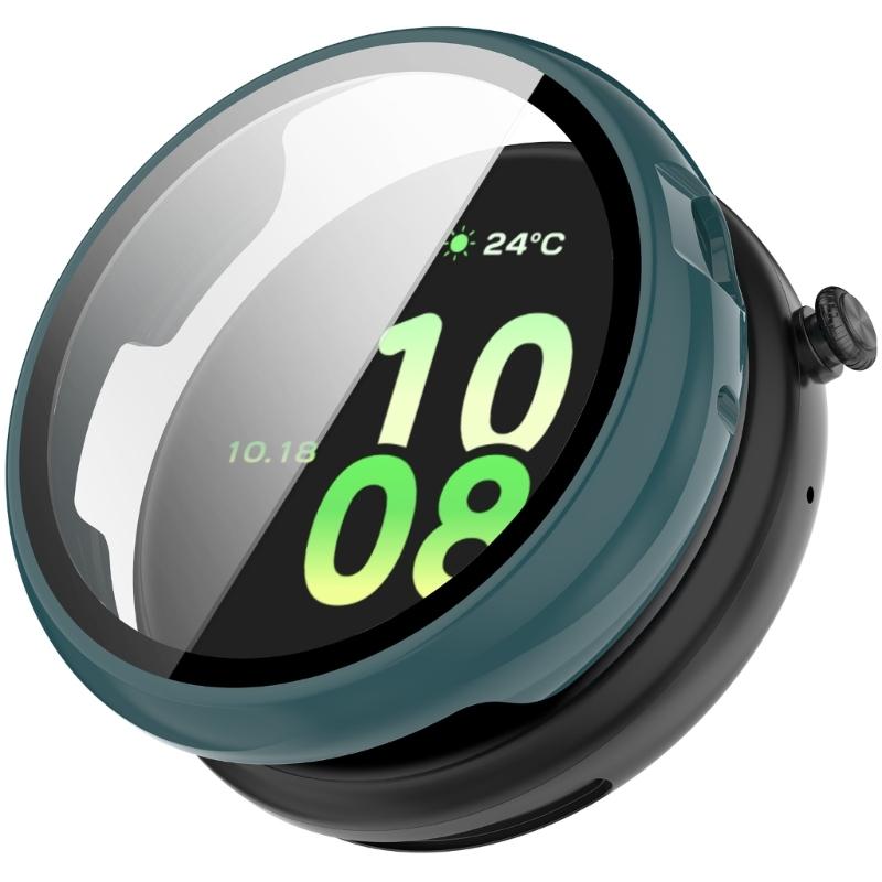 Case for Watch Fit 44mm Tempered Glass Screen Protectors & Hard PC Protective Bumper Smartwatch Accessories