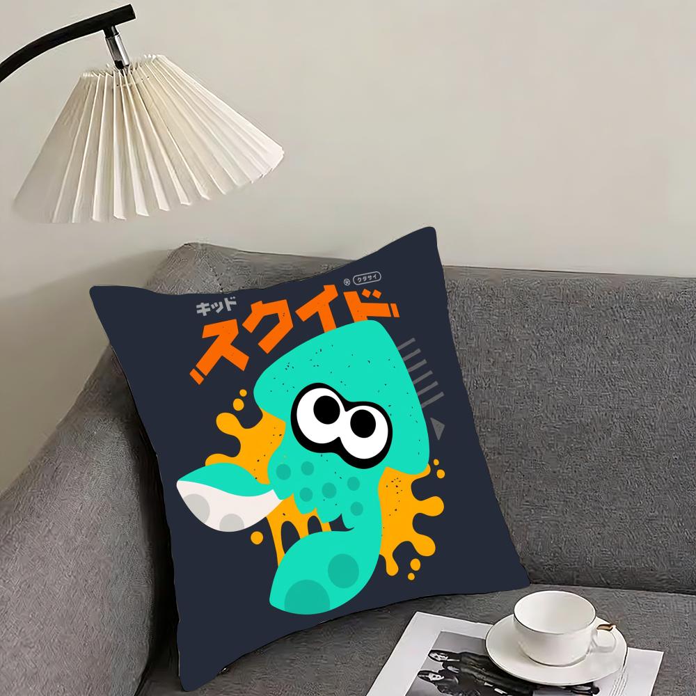 Game S-Splatoon Cushion Cover Reversible Plush Pillow Cover – For car, sofa, bedroom, perfect as a gift. 12x12Inch