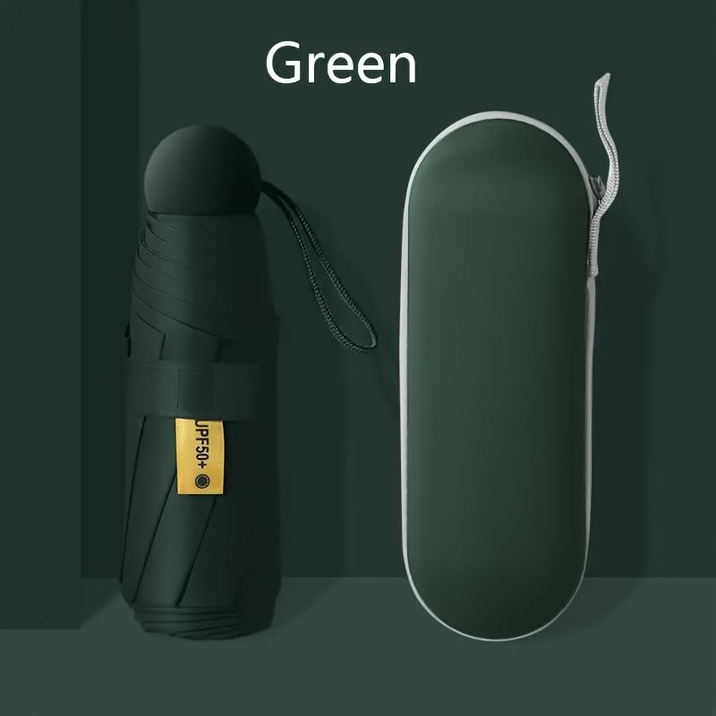 Compact 6-Rib Mini Umbrella with Protective Case - Windproof, Sun-Protective, Ideal for Travel, Hiking & Daily Use, Easy-to-Carry Lightweight Design