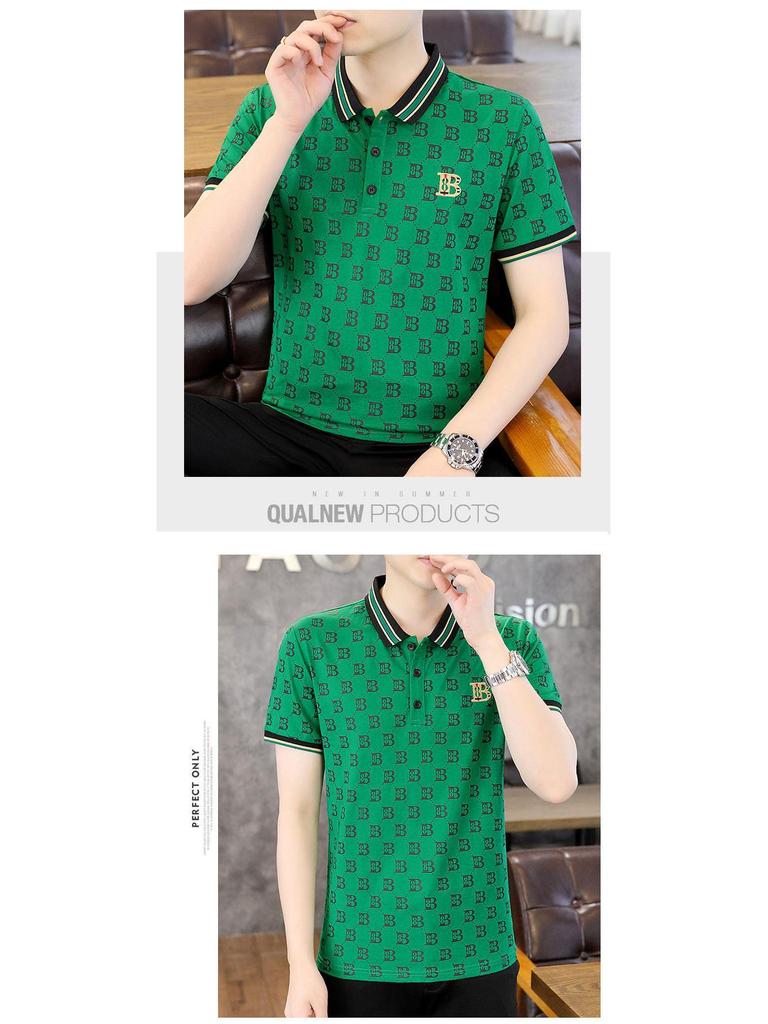 Herre Sommer 2024 Casual Krage Polo T-skjorte - Løs Passform, Kortermet