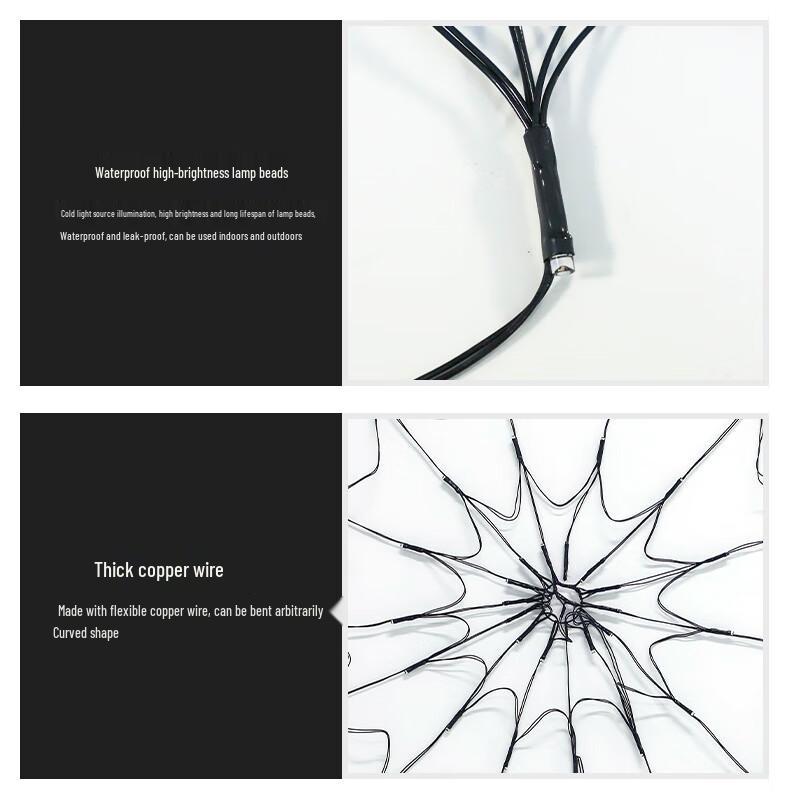 Halloween Lila Spinnennetz LED Lichterkette