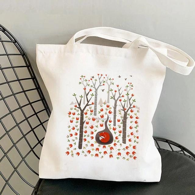 Shopper Sloth Hanging from Branches Printed Tote Bag Women Harajuku Shopper Handbag Girl Shoulder Shopping Bag Lady Canvas Bag
