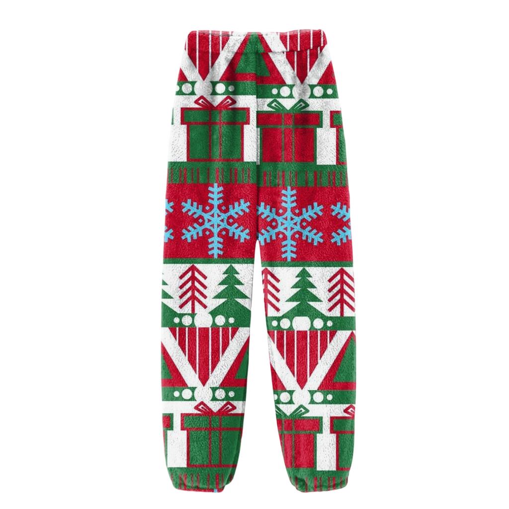 Men's Flannel Pocket Casual Pants, Printed Pocket Casual Pants, Home Sleeping Pants